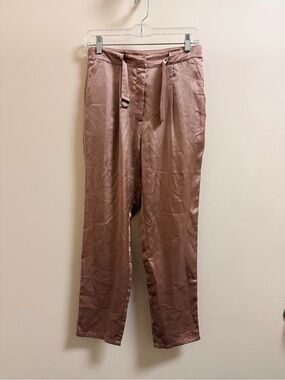 Glamorous Rose Satin Drawstring Pants